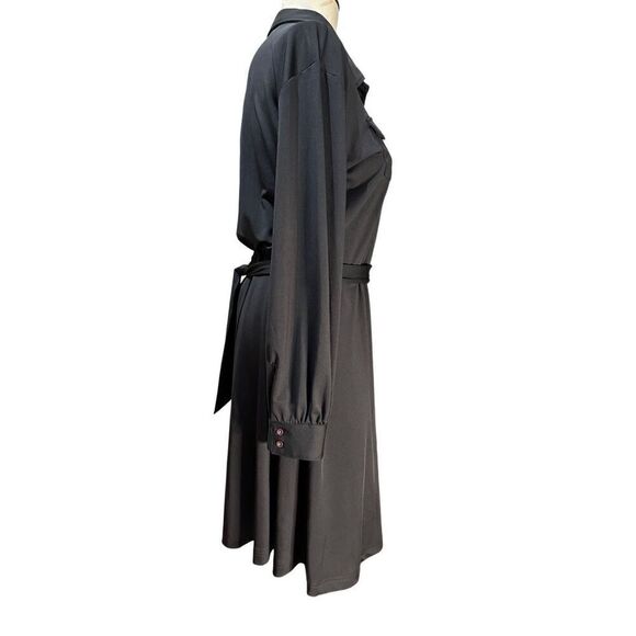 Matilda Jane Paint By Numbers Womens Black Dress Black Belted Pockets Stretch L - Picture 6 of 11